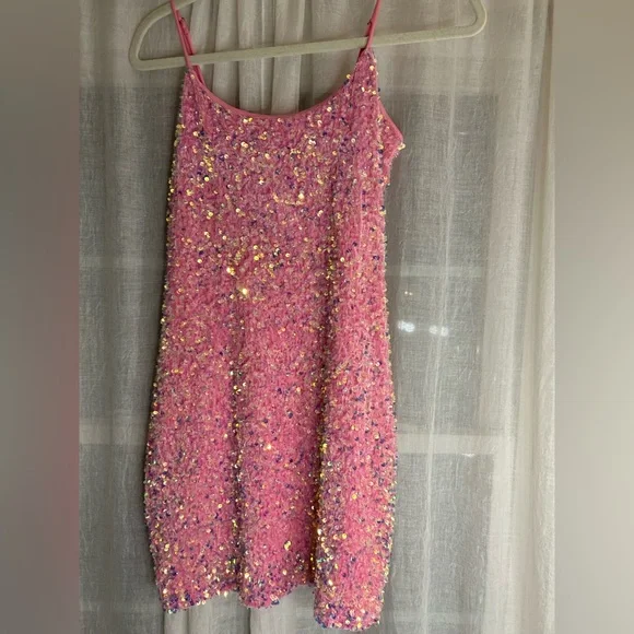 Lucy in the Sky | Dresses | Winter Formal Lucy In The Sky Iridescent Sequin  Bodycon Dress In Pink | Poshmark